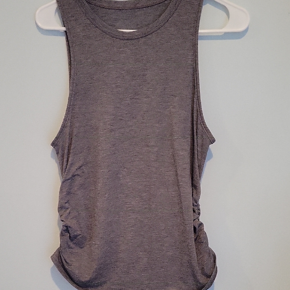 Lululemon Athletica Gray Ruched Muscle Tee